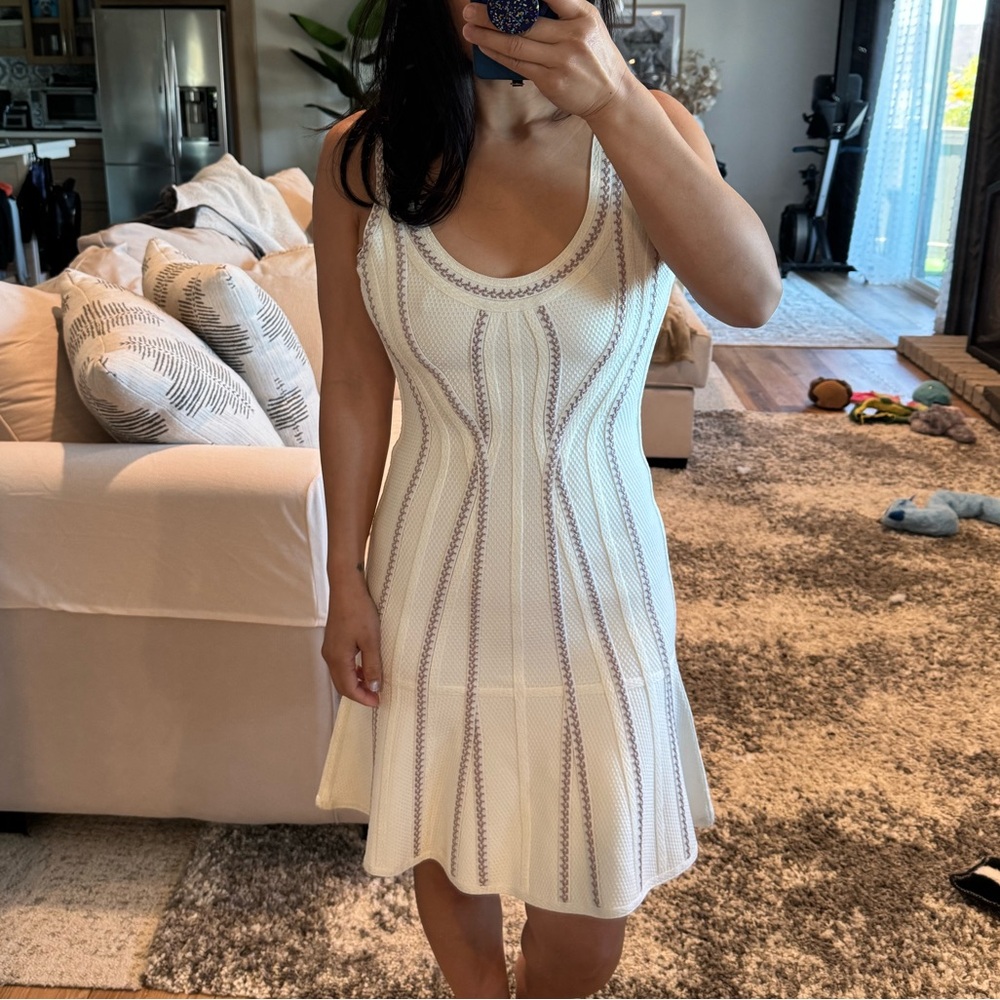 Herve Leger Cream and Purple Dress - Picture 16 of 16